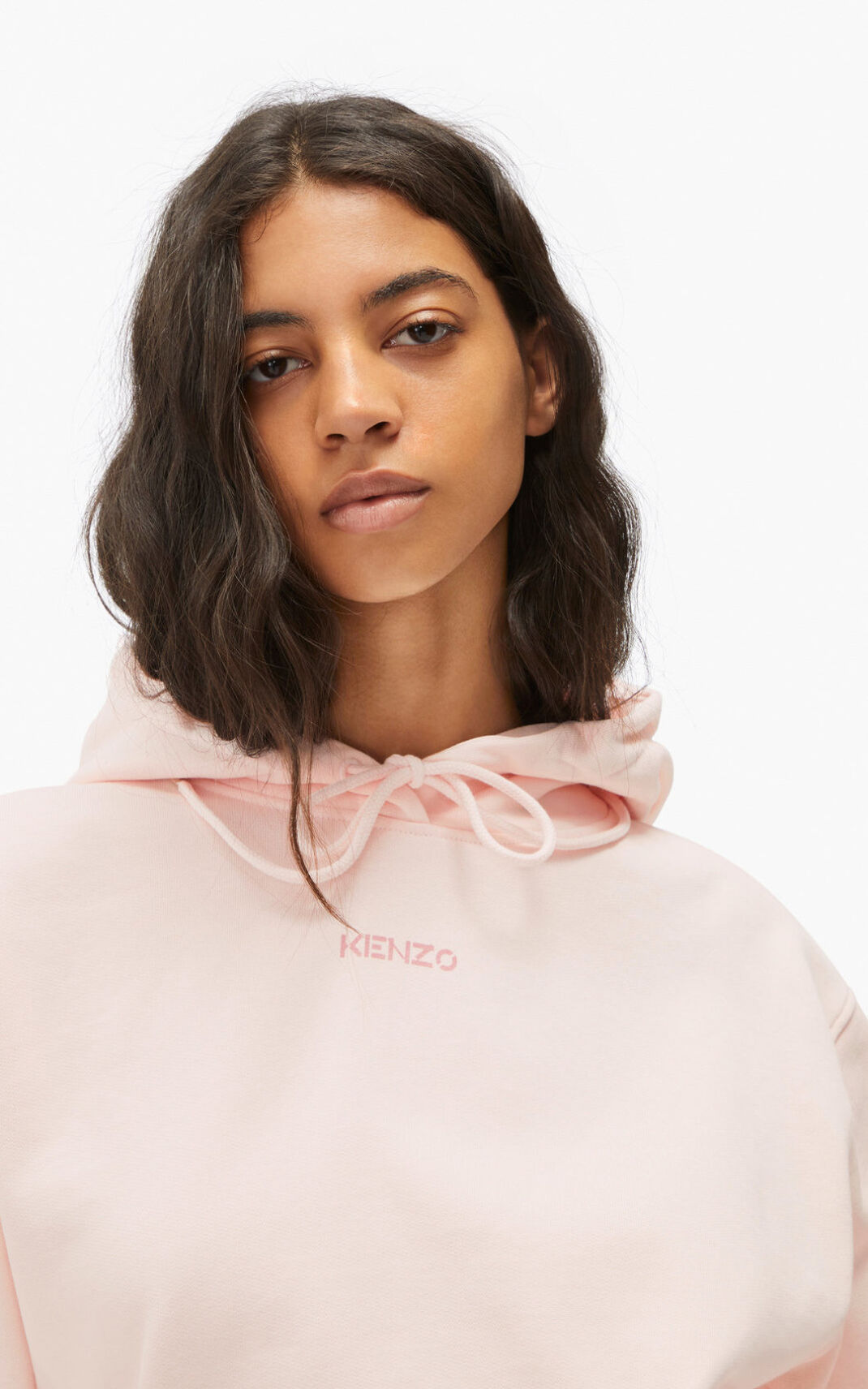 Kenzo Micro Logo Hættetrøje Dame - Lyserød DK-113853